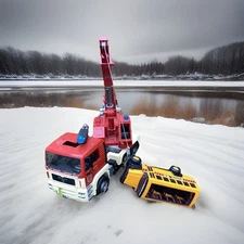 BRUDER Tele Crane TC 4500 / TGA 41.440   Made in Germany  (2001) ** Rare In Red*