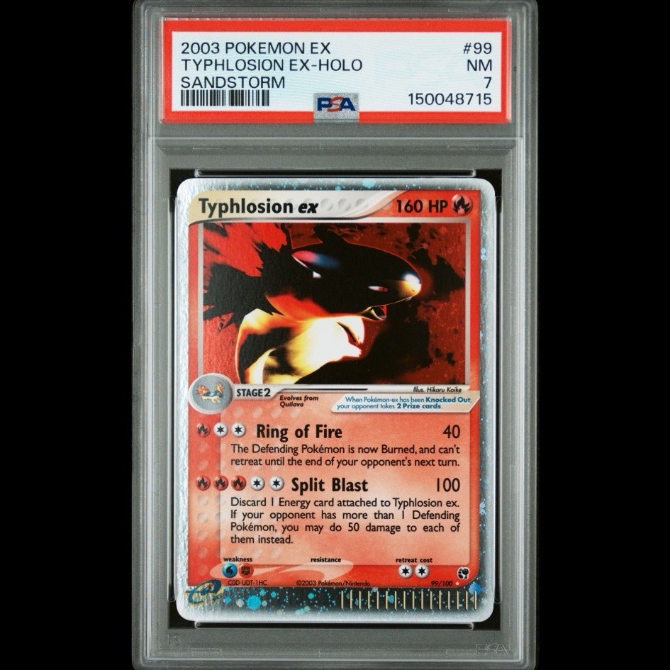 2003 Pokemon EX Sandstorm Typhlosion EX Holo Sandstorm PSA 7 #99
