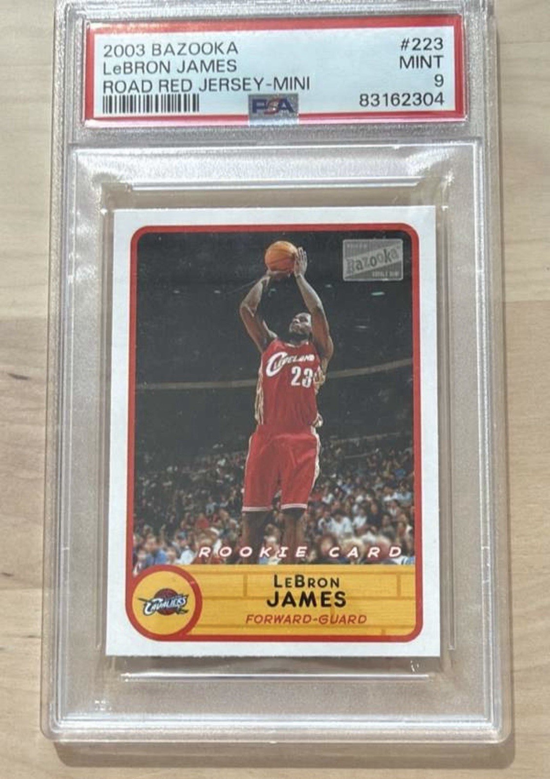 2003-04 Topps Bazooka - LeBron James #223 Road Red Jersey-Mini (RC) PSA 9