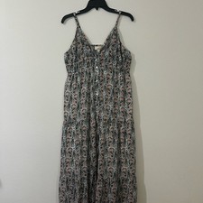 TheKorner Floral Maxi Dress with Spaghetti Straps, Size L