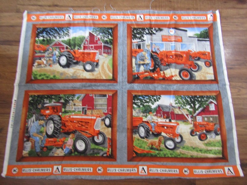 ALLIS-CHALMERS ORANGE FORD TRACTORS Accent PILLOWS 2000's COTTON Fabric PANEL