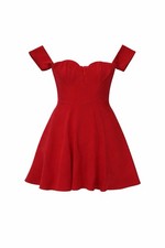 Stylestalker Off-Shoulder Red Valentines Dress “China Doll” Mini Cocktail $178