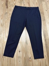 Liverpool Women's Pants Navy Blue Size 16/33 Pull On Ankle Pin Micro Dot