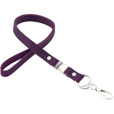 Lanyard Keychain Genuine Leather, Keys ID Badge Holder Sturdy Clasp Long Strap