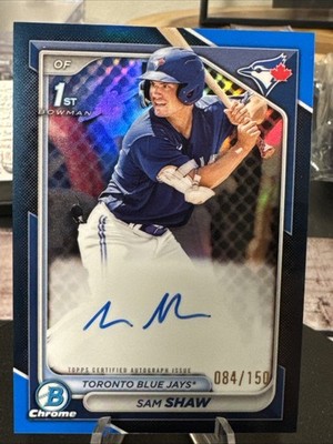 2024 Bowman - Chrome Prospect Autographs Sam Shaw #CPA-SS Blue Refractor /150