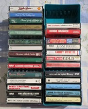 Vintage Cassette 27 Tapes Lot w/ Case and 2 15 count carrying cases with tops.