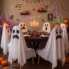 4 Pcs Halloween Ghost Chair Covers 60X60 Inch Halloween Party Decor