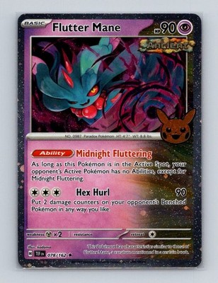 Flutter Mane 078 2024 Pokemon TEF Trick or Trade Stamped Cosmos Holo Card NM+ g