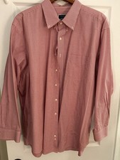 Club room Performance Regular Fit Dress Shirt. Red Check. 19 34/35 Big.