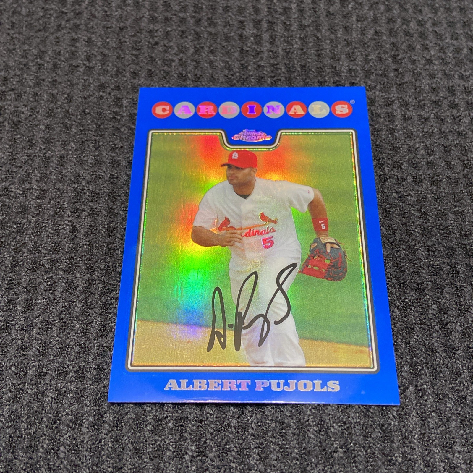 2008 Topps Chrome - Albert Pujols #131 Blue Refractor AF62