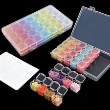 28 Grids Diamond Painting Bead Storage Container 2 Pack with 200 Labels 1 Cle...