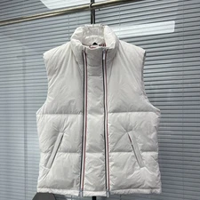 Thom Browne Men's Winter Stand-up Collar Double Zip Strip Down Comfort Vest