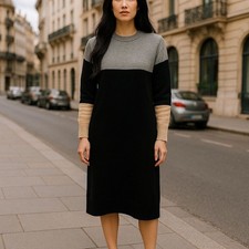 Madewell Merino Wool ColorBlock Womens Long Sleeve Sweater Dress Size XXS