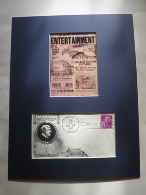 Inventor Thomas Edison introduces the motion picture camera   & First day Cover