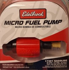 Brand New Edelbrock Micro Fuel Pump W Filter 17301 Gasoline 38 Gph 4-7 Psi 12v