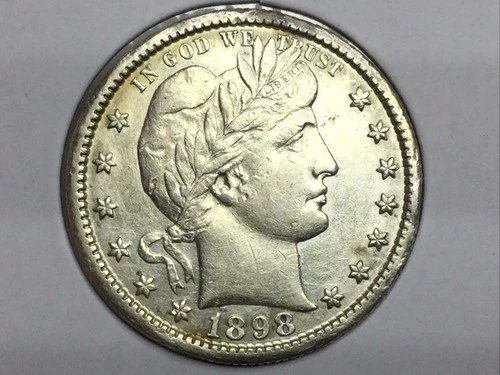 1898-S Barber Quarter in almost uncirculated