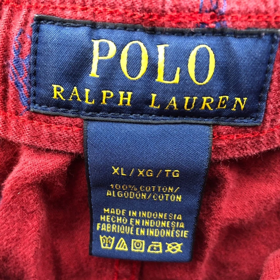 Polo Ralph Lauren Hombres Pijama Pantalones XL Rojo Ropa de Dormir Cordón Salón Pull On Foto 3 de 4