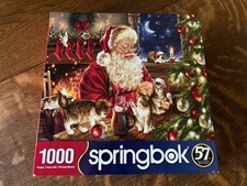 Springbok 1000 Piece Christmas Santa and Kittens Jigsaw Puzzle