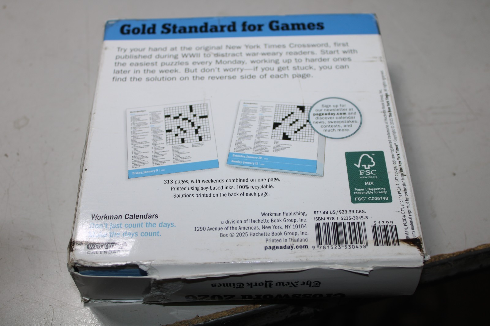 Workman Publishing,  New York Times Daily Crosswords 2026 Desk Calendar, 5.5'' X