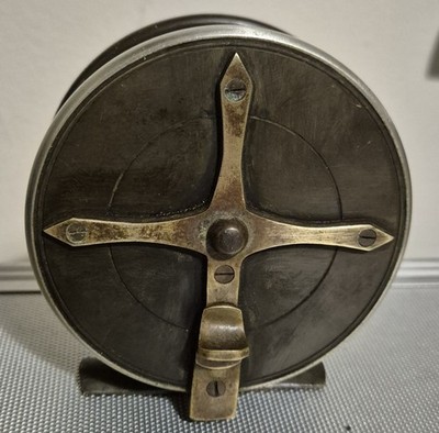 Unbekannte D Slater Riegel Holz Ebonit & Messing Starback Rolle