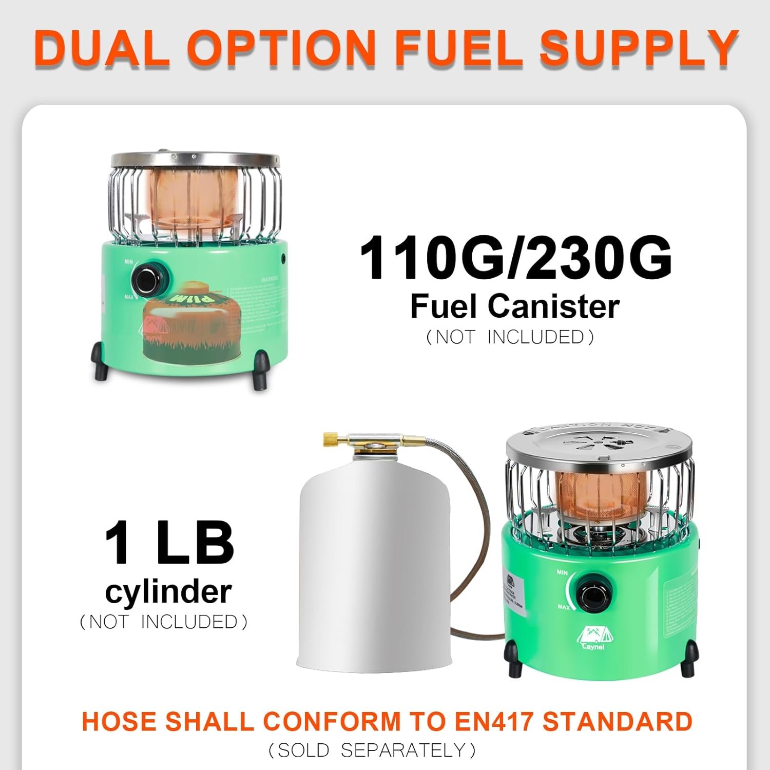 2-in-1 Portable Propane Heater Stove 3 Modes Outdoor Camping Liquefied Gas Stove