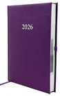 2026 ADINA Buchkalender Chefplaner A5 violett-metallic 1 Tag 1 Seite