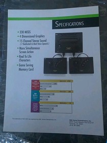 SNK NEO GEO AES Original Brochure Catalogue NEOGEO SNK Promo