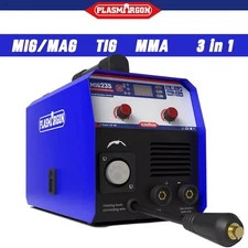 MIG235 3-in-1 MIG/MMA/TIG Welder Machine Metal Welding No-Gas Semi-Automatic