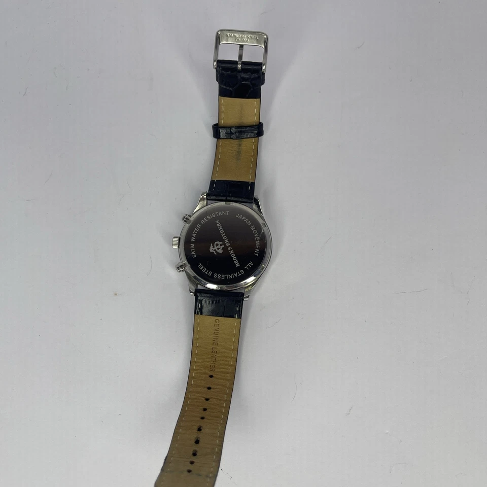 Brooks Brothers Cuarzo Inoxidable 5ATM Resistente al Agua Esfera Negra Japón Mvmt Foto 4 de 4