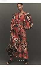 NWT Farm Rio Tropical Floral Flowershop Puff Sleeve Maxi Dress Size XS