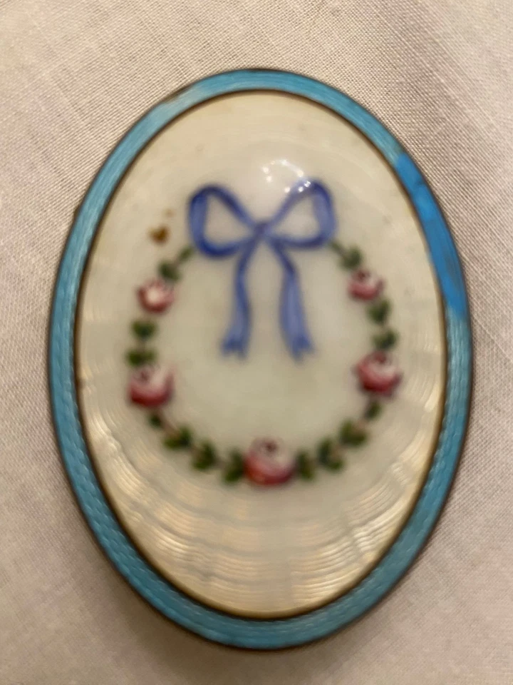 Schnupftabakdose Pillendose Wiener Werkstätten Jugendstil Messing Emailiert  - Bild 2 von 4