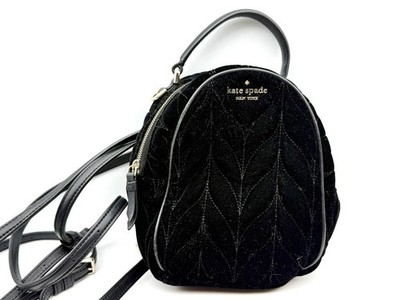 Kate Spade Briar Lane Black Quilted Velvet Mini Convertible 