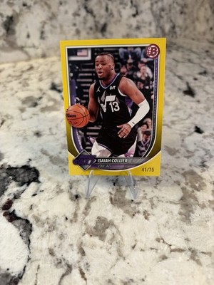 Topps Bowman 2025-26 Isaiah Collier Utah Jazz #114 Yellow Parallel /75