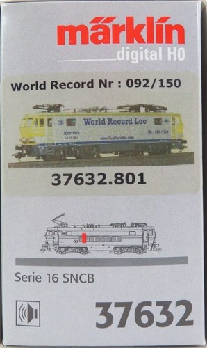 Märklin 37632.801 H0 - Elektrische locomotief Serie 16 SNCB/NMBS WORLD RECORD - Afbeelding 3 van 3