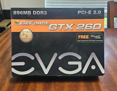 EVGA GeForce GTX 260 896MB DDR3 PCI-E 2.0 Video Card - Open Box Unused Untested