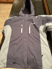 Ice Armor By Clam Outdoors Youth Large Jacket.  Gray And Dark Gray.
