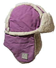 Faded Glory Toddler Girls Purple Trapper Warm Winter Hat, One Size Fits Most