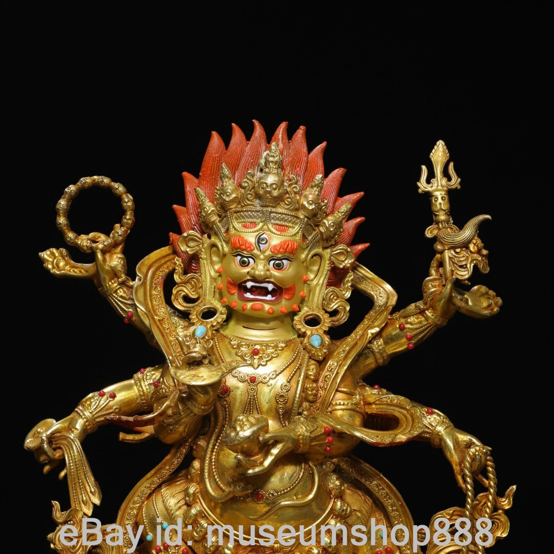 13.2 Od Tibetan Copper Gold Buddhism Mahākāla Vajradhara Buddha Statue
