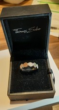 THOMAS SABO Ring, Sterling Silber 925, vergoldet mit 35 Zirkonia Steinen