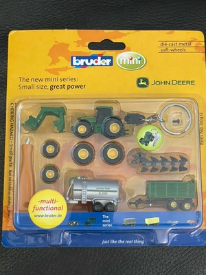Bruder Mini Modell Fahrzeug John Deere Traktor Schlüsselanhänger multifunktional