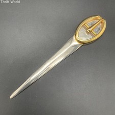 Gucci Belt Buckle Letter Opener Gold-Tone Silver-Tone Italian Desk Accessory 8