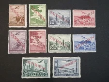 German Occupation SERBIA 1941 Airmail Planes * MH Full Set Mi 16-25