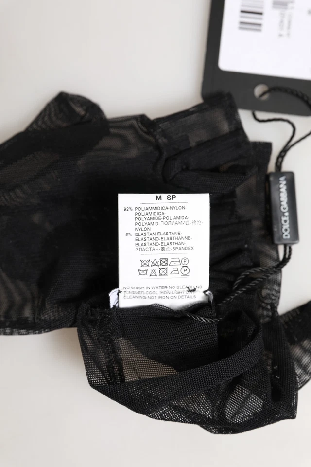 Guantes DOLCE & GABBANA Negro Nylon Longitud de Muñeca Mitón Sin Dedos 7.5 / M 380usd Foto 3 de 4