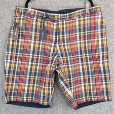 Polo Ralph Lauren Mens Reversible Plaid  Solid Navy Shorts Size 40 NWT