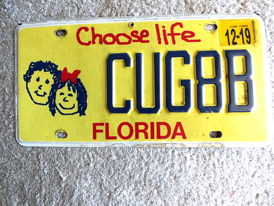 GENUINE FLORIDA LICENSE PLATE CHOOSE LIFE GOOD CONDITION EXPIRED