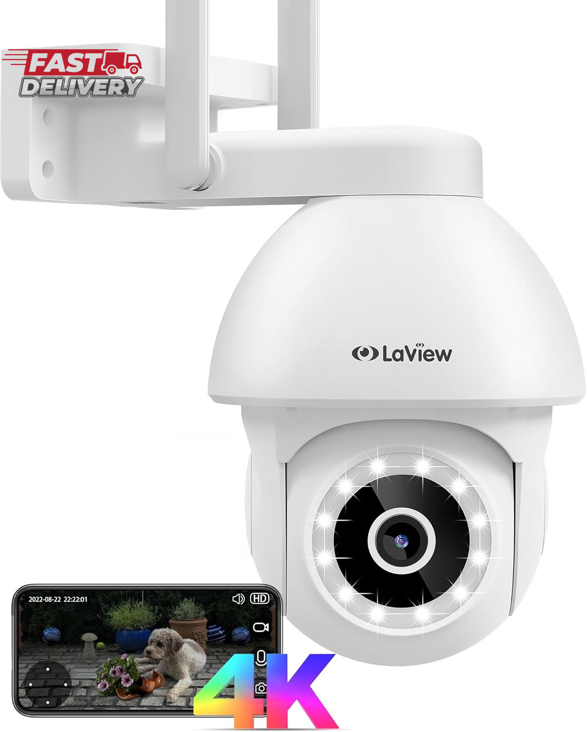 Laview 8MP Security Camera Outdoor Wired Starlight Color Nig