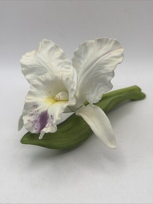 Homco Masterpiece Orchid White /Purple Flower Mizuno Bone China Vintage 1985