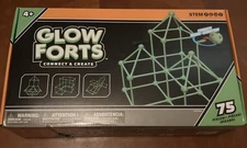 Glow Forts Connect & Create 75 Pieces Glow in the Dark Building New