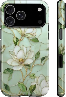 iPhone 17 Pro Case, Vintage Magnolia Flowers, Hybrid Durable TPU Hard PC Bumper