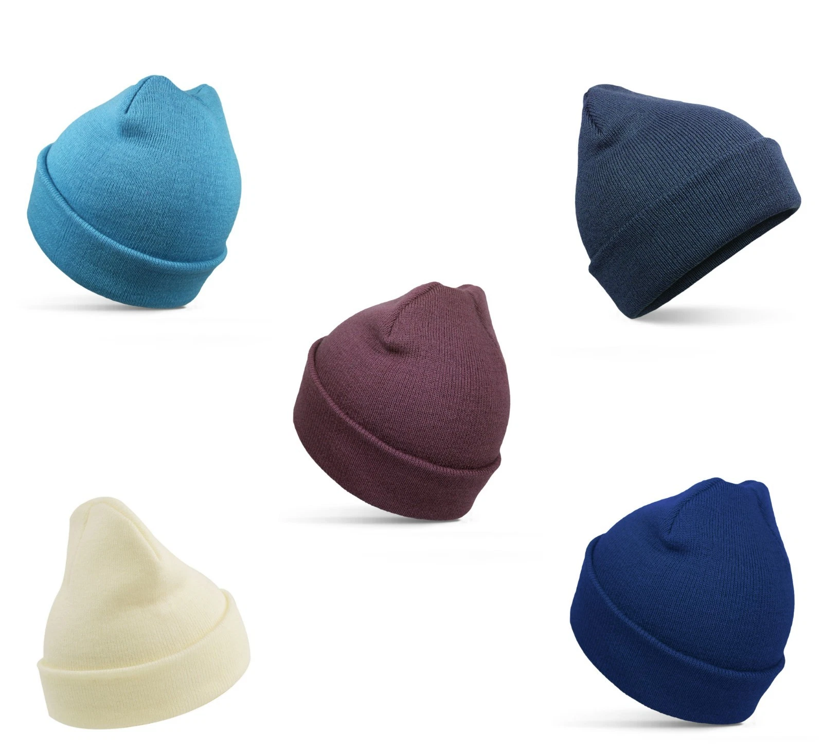 Men's Women's Kids 50 Beanie Hats Bundle Soft Acrylic Knitted Mix Colours Lot